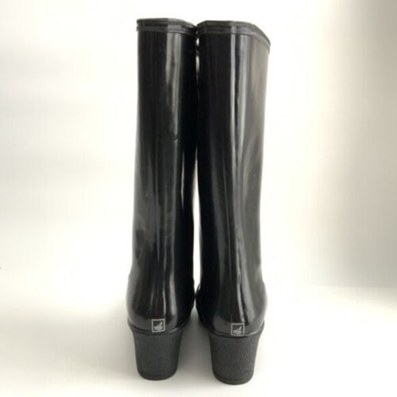 New Sperry Top-sider Rain Boots Waterproof Tall Wedge Rubber Outdoor 10 - Picture 8 of 12